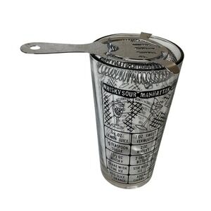 Vintage Federal Glass Company Cocktail Shaker Mixed Drink Recipes 1960-70s‎ USA